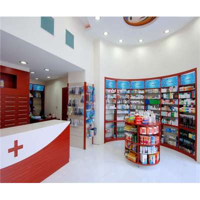 Retail Store Display Shelf Decorations For Beauty Pharmacy Store Decoration In Chinese Factory