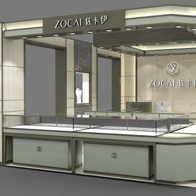 Customized commercial jewelry kiosk decoration for jewelry shopping mall