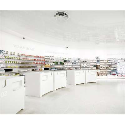 MDF pharmacy display shelf with light pharmacy display shelving