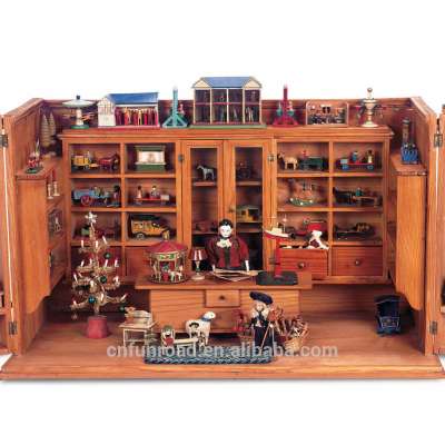 Bespoke kids toy store interior design and display cabinet for model cars with display doors