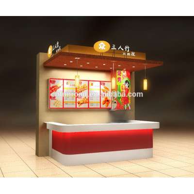 customized mall barbecue kiosk of fast food kiosk counter design