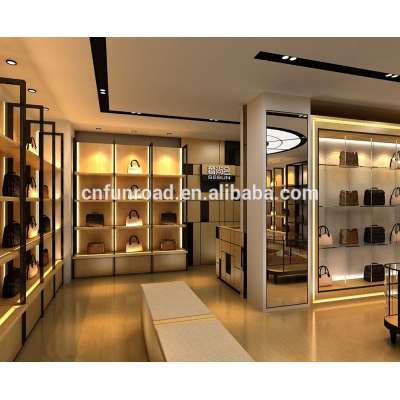 Luxury handbag shop interior design female boutique display handbag showcase