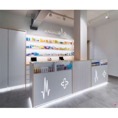 Commercial pharmacy medicine cabinet pharmacy display shelves